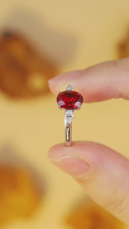 Sterling Silver Lab-Grown Ruby Ring A – JRURR130Y