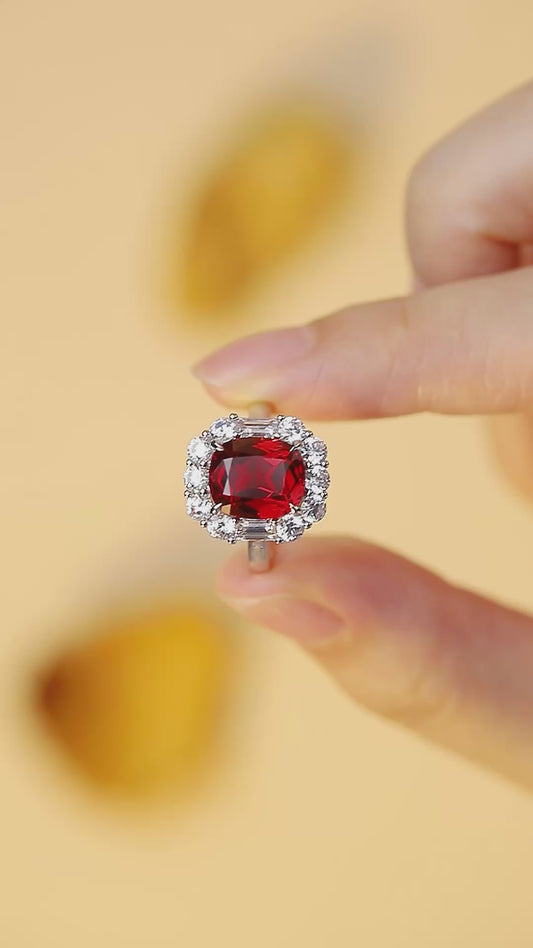 Sterling Silver Lab - Grown Ruby Ring A – JRURR219Y