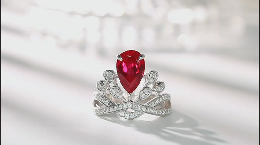 Sterling Silver Lab-Grown Ruby Ring A – JRURR18542