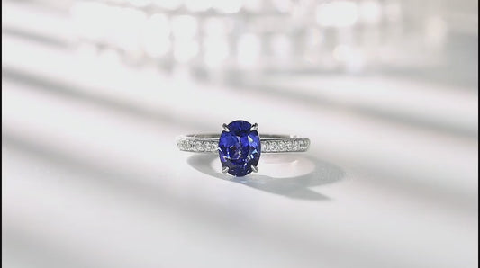 Sterling Silver Lab - Grown Sapphire Ring W – JSABR181479