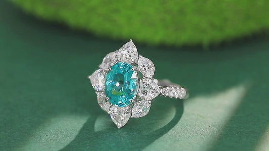Sterling Silver Lab-Grown Paraiba Ring W – JR185Y
