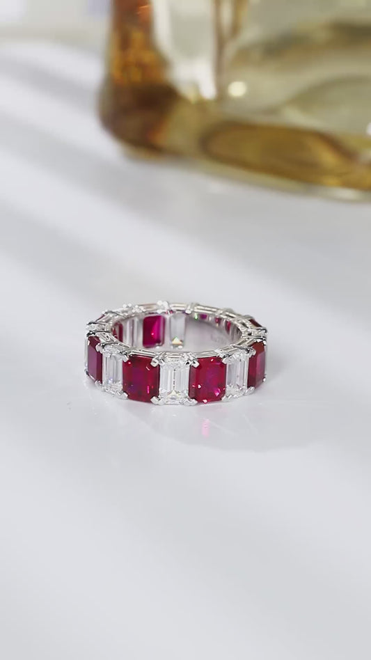 18K Gold Lab-Grown Ruby Ring A – 181093