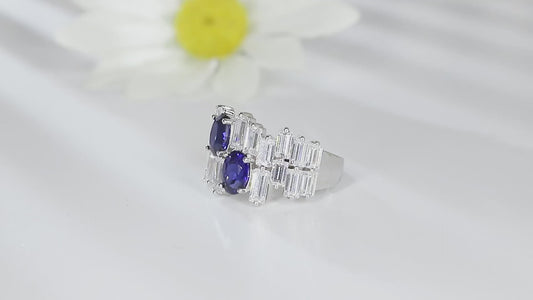 Sterling Silver Lab - Grown Sapphire Ring A – JSABR453Y