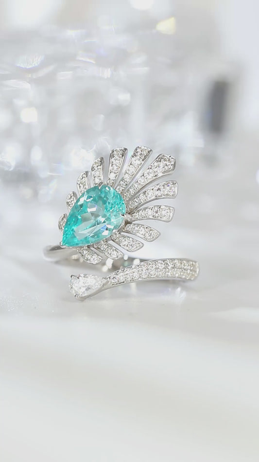 Sterling Silver Lab-Grown Paraiba Ring A – JR1237Y