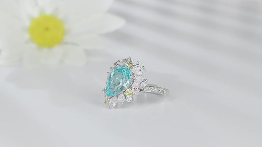 S925 Silver Cultured Paraiba Ring A - JR454Y