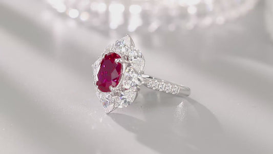 Sterling Silver Lab - Grown Ruby Ring A – JRURR185Y