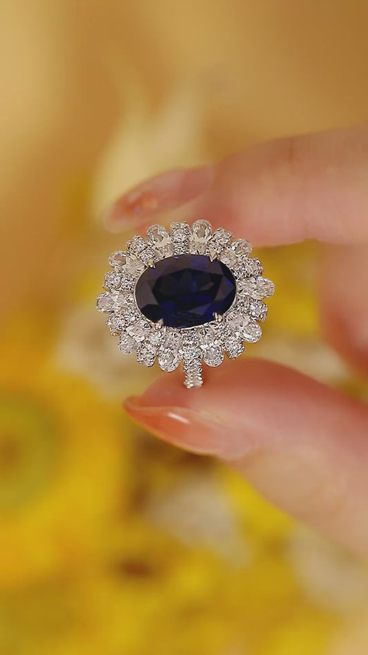 Sterling Silver Lab - Grown Sapphire Ring W – JSABR191Y