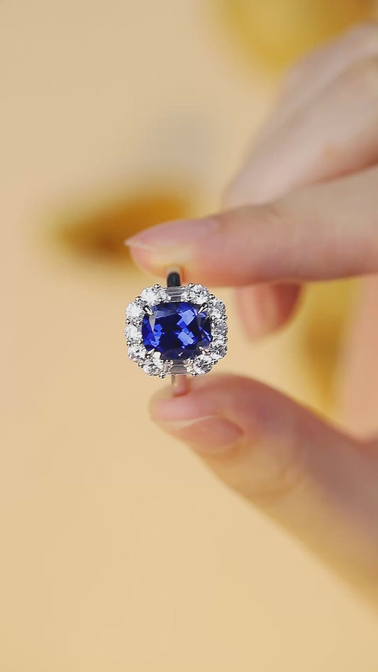 Sterling Silver Lab - Grown Sapphire Ring A – JSABR219Y