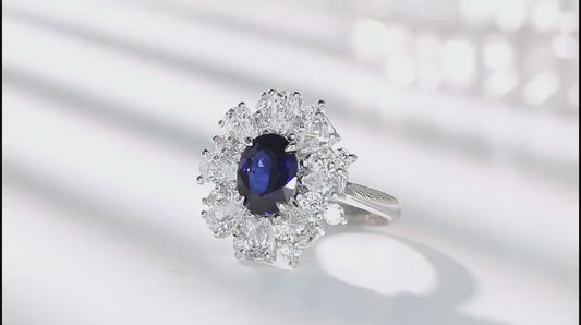 Sterling Silver Lab - Grown Sapphire Ring A – JSABR253Y