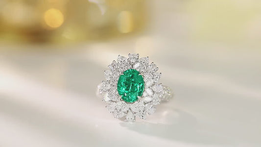 18K Gold Lab - Grown Emerald Ring & Pendant Two-in-One Style A – JOSR1067A