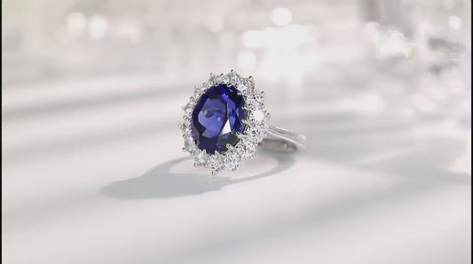 Sterling Silver Lab - Grown Sapphire Ring W – JSABR1272Y