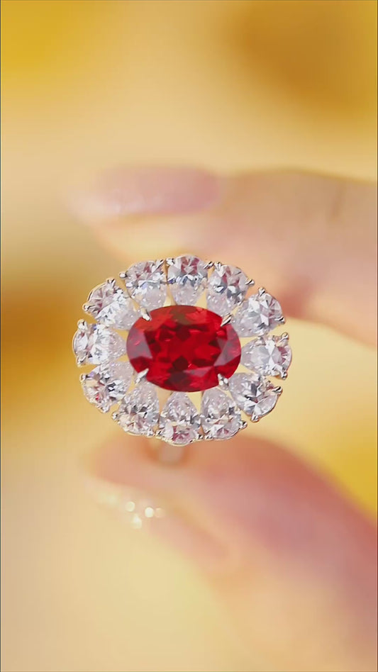 Sterling Silver Lab - Grown Ruby Ring A – JRURR138Y