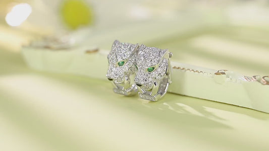 9K Gold Synthetic Emerald Ear Clips A – PE374D