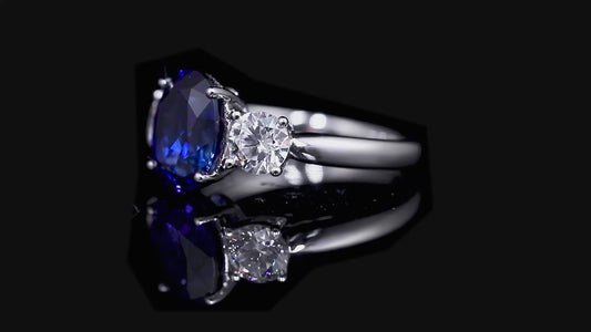 Sterling Silver Lab - Grown Sapphire Ring W – JSABR107Y-A