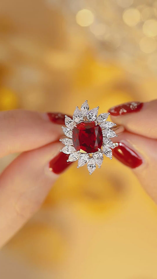 Sterling Silver Lab-Grown Ruby Ring A – JRURR187Y