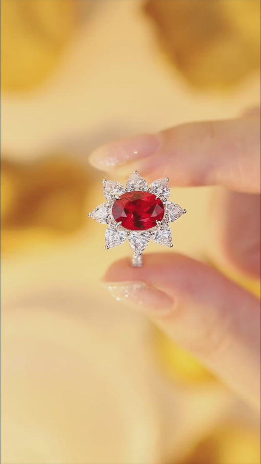 Sterling Silver Lab - Grown Ruby Ring A – JRURR137Y