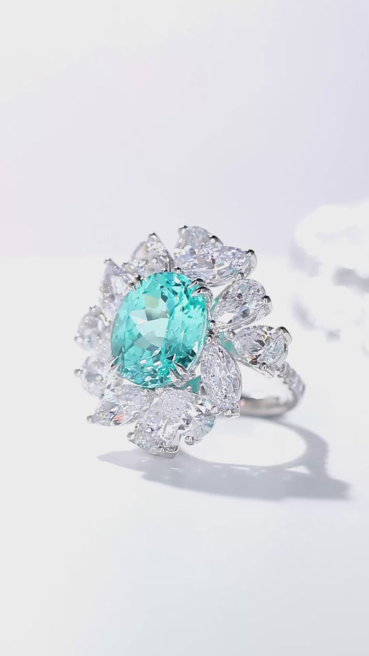 Sterling Silver Lab-Grown Paraiba Ring W – JR238Y
