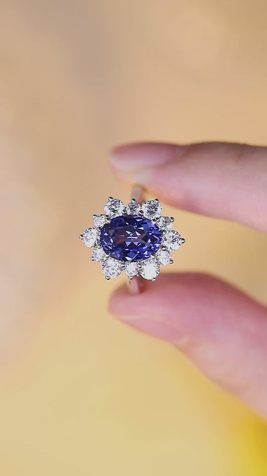 Sterling Silver Lab - Grown Sapphire Ring W – JSABR214Y
