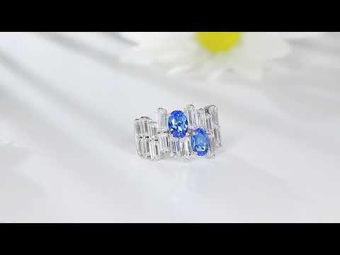 Sterling Silver Lab - Grown Cobalt Spinel Ring A – JR453Y