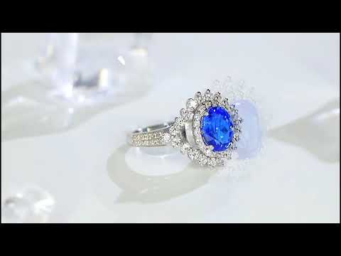 Sterling Silver Lab - Grown Cobalt Spinel Ring A – JR1150Y