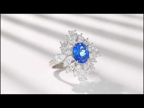 Sterling Silver Lab - Grown Cobalt Spinel Ring W - JR1262Y
