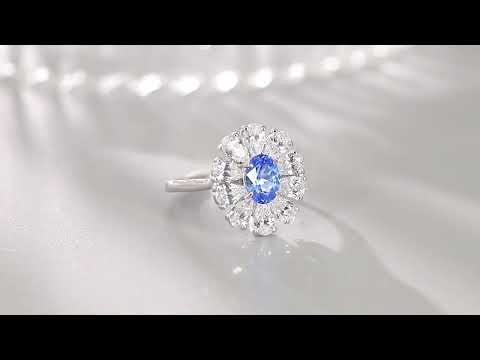 Sterling Silver Lab - Grown Cobalt Spinel Ring A – JR676Y