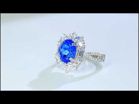 Sterling Silver Lab - Grown Cobalt Spinel Ring A – JR504Y